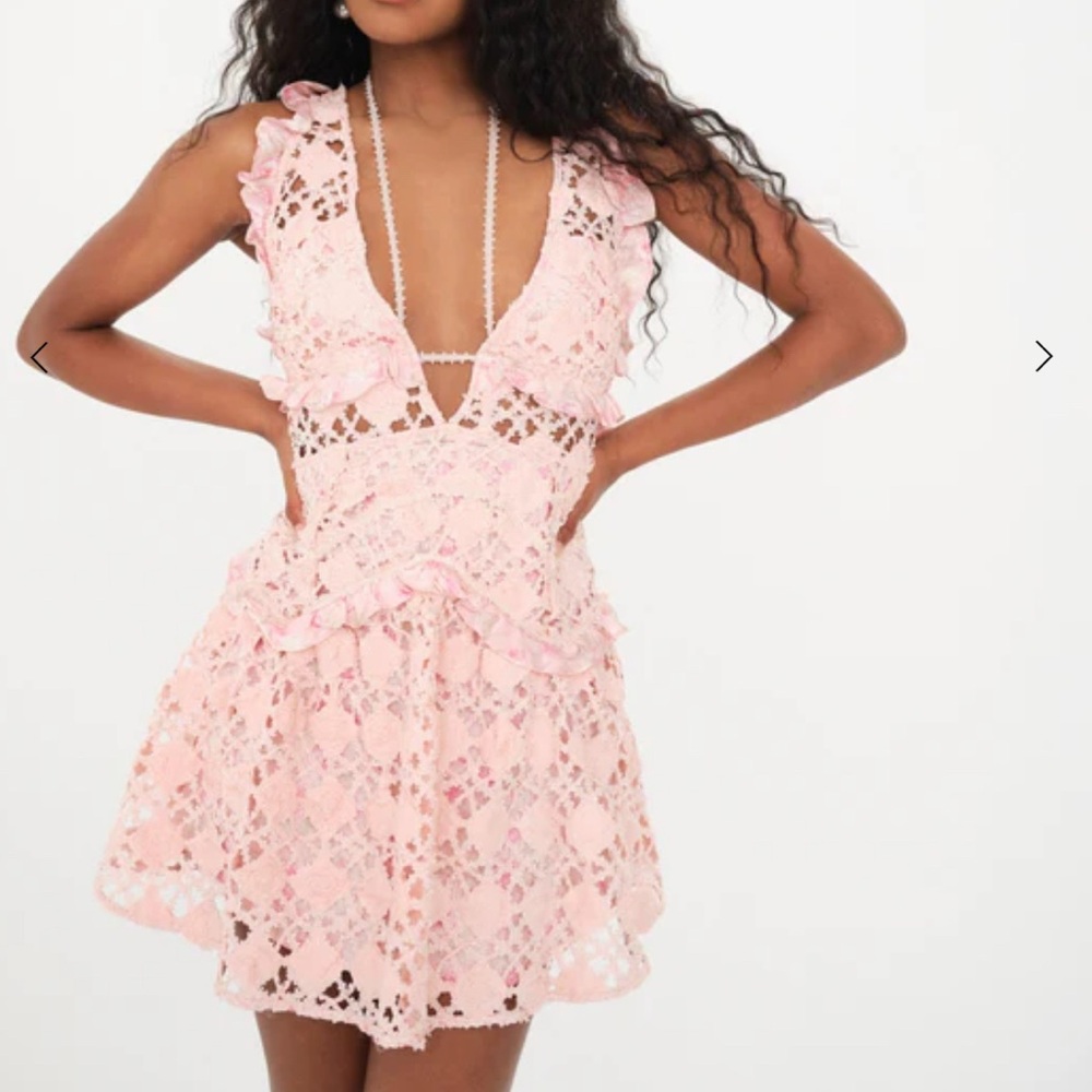 NEW For Love & Lemons Alessia Dress, Pink, XS